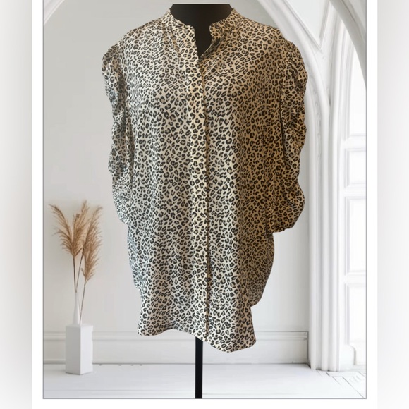 Frame Denim Animal Print Button Down Shirt - Picture 1 of 7